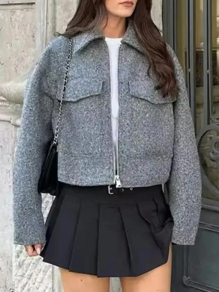 Cropped vinterjakke til kvinder