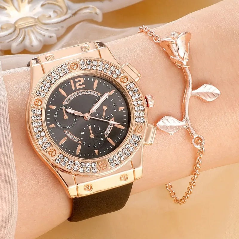 Luksus rhinestone ur (2 stk sæt)