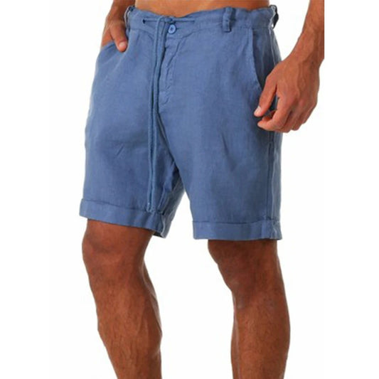 Shorts i bomuld og hør til mænd