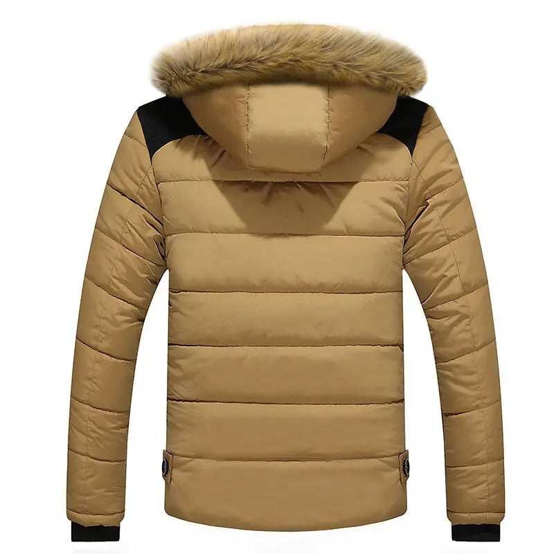 Herre fleece pelsdun bomuldsparka