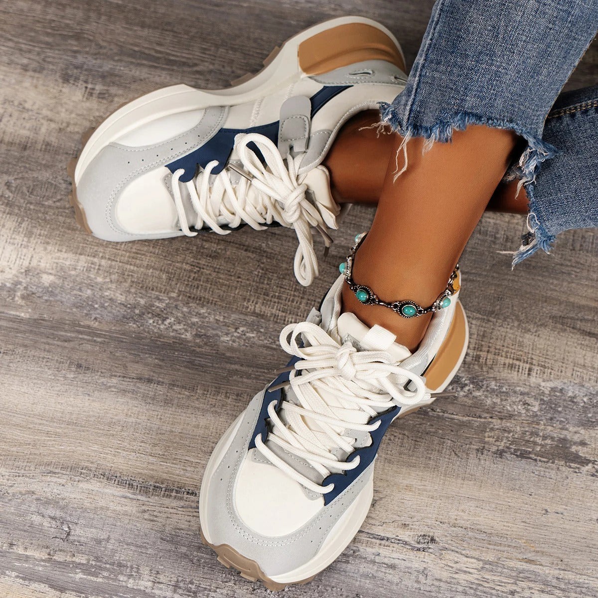Sneakers med tyk sål til kvinder