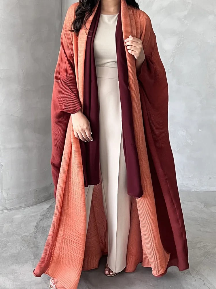 Plisseret trenchcoat med gradient til kvinder