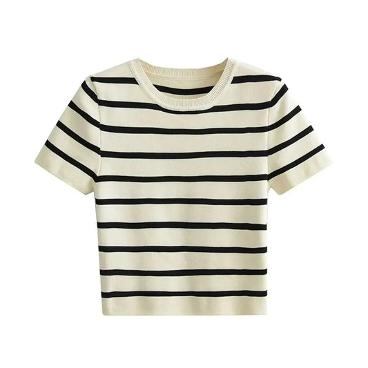 Cropped strik-sweater til kvinder