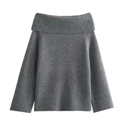 Off Shoulder strikket sweater til kvinder