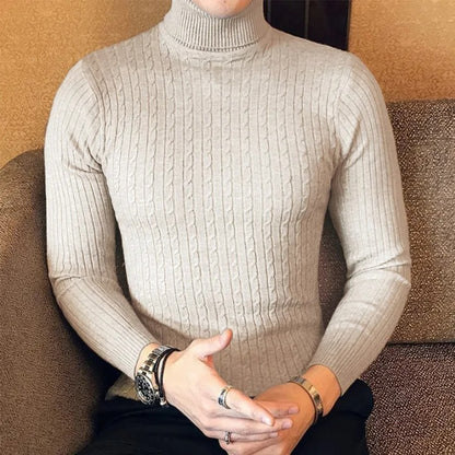 Herre sweater med høj hals