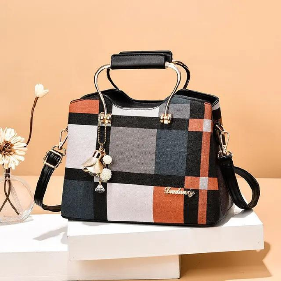 Kvinders plaidmønster crossbody taske