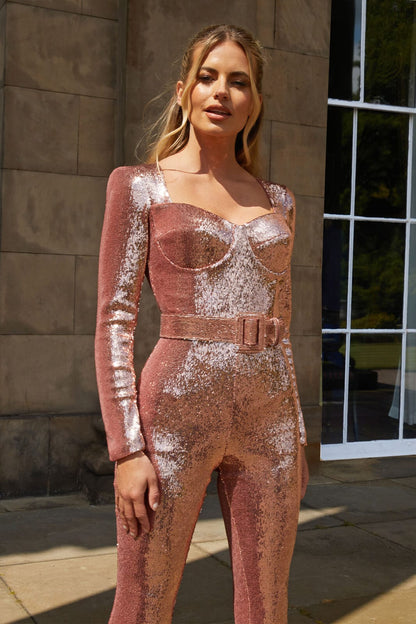 Buksedragt Damer Elegant Langærmet Polyester Tætsiddende Design-3