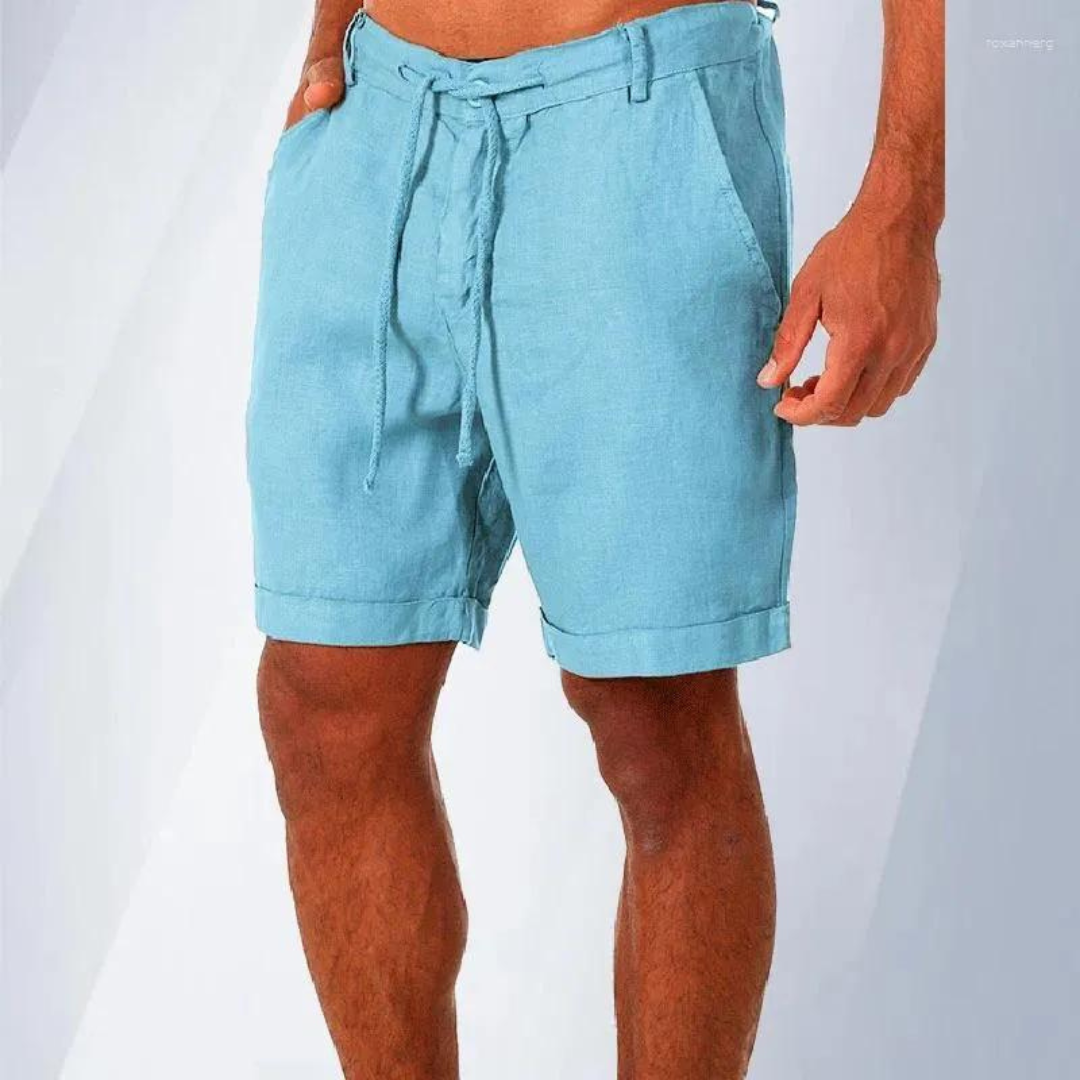 Shorts i bomuld og hør til mænd