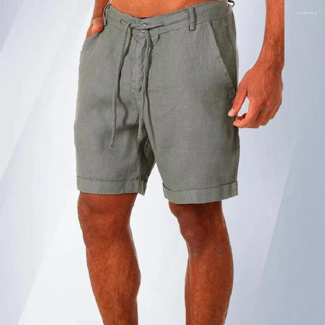 Shorts i bomuld og hør til mænd