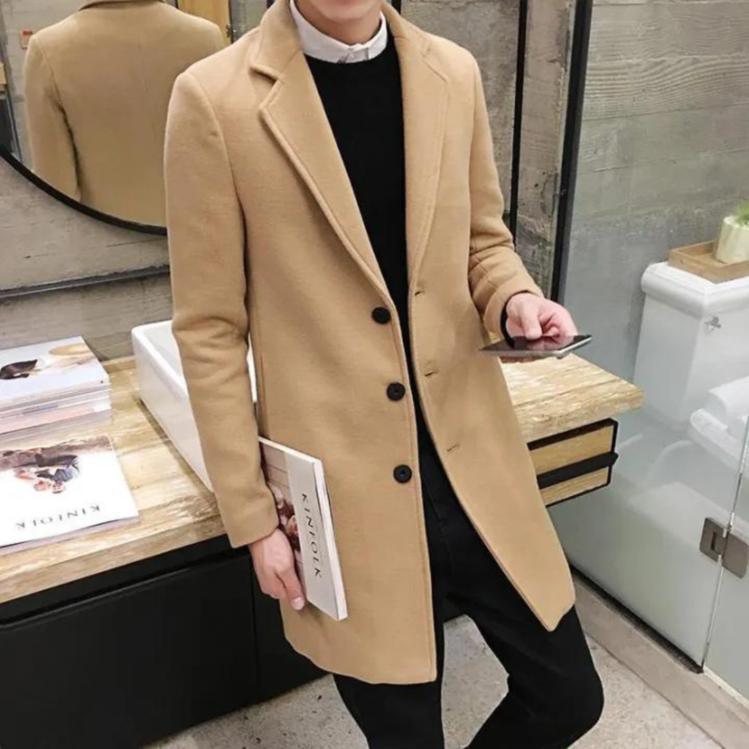 Slim Fit Windbreaker Trench Coat til mænd
