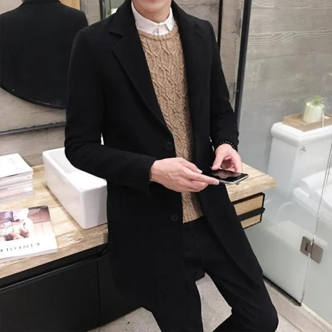 Slim Fit Windbreaker Trench Coat til mænd