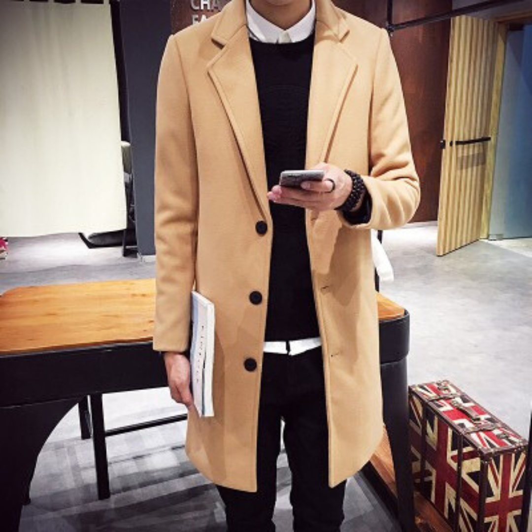 Slim Fit Windbreaker Trench Coat til mænd