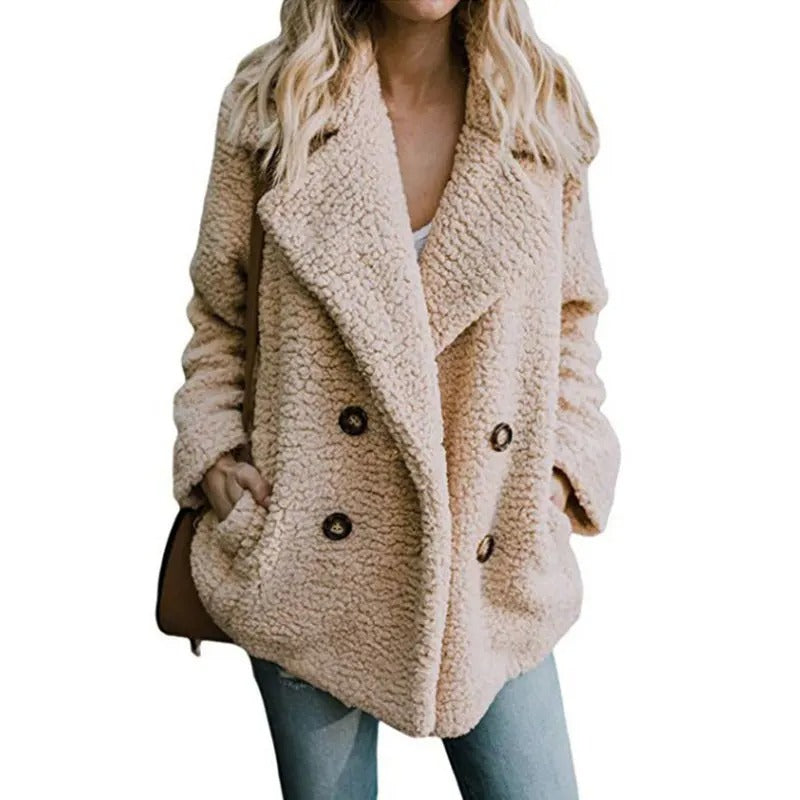 Oversized fluffy fleecejakke til kvinder