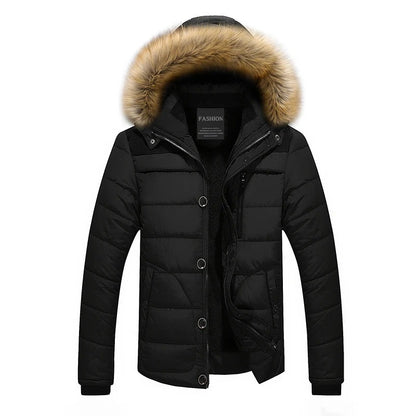 Herre fleece pelsdun bomuldsparka