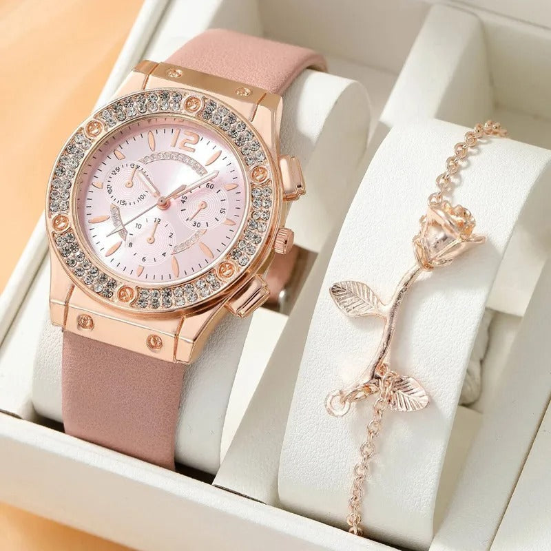 Luksus rhinestone ur (2 stk sæt)