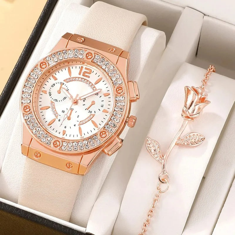 Luksus rhinestone ur (2 stk sæt)
