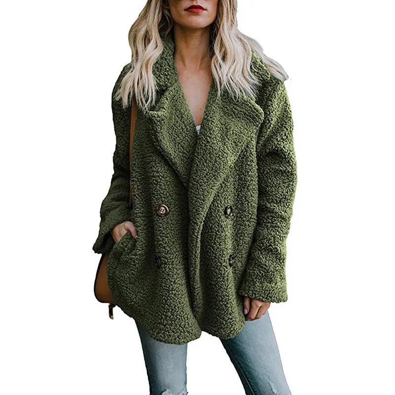 Oversized fluffy fleecejakke til kvinder