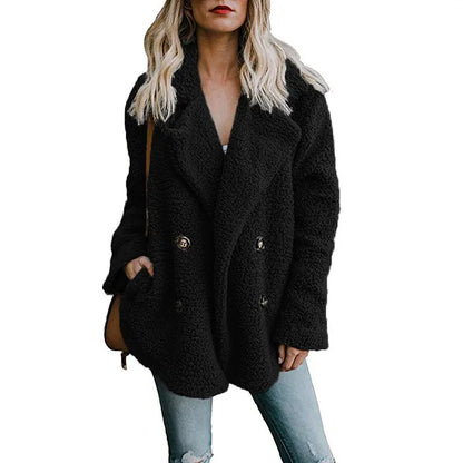 Oversized fluffy fleecejakke til kvinder