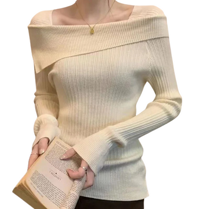 Off Shoulder striktrøje til kvinder